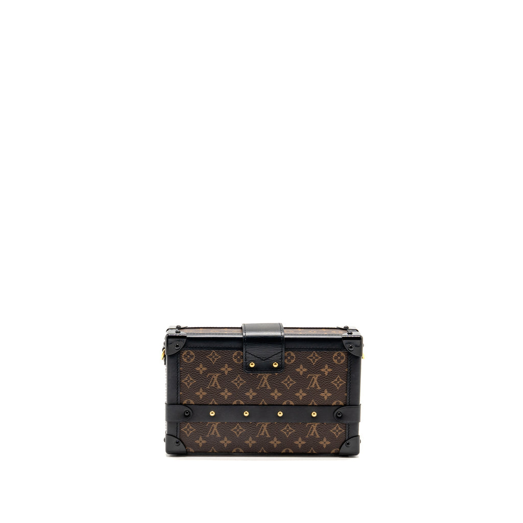 LOUIS VUITTON PETIT MALLE LEATHER/MONOGRAM CANVAS Black/Brown GHW