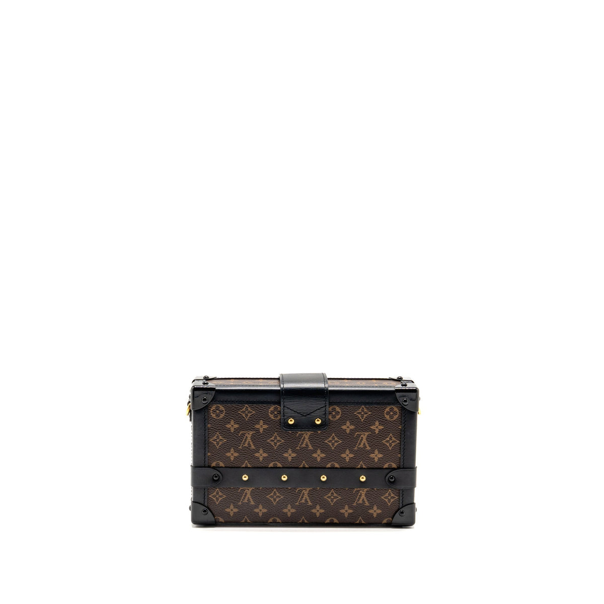 LOUIS VUITTON PETIT MALLE LEATHER/MONOGRAM CANVAS Black/Brown GHW