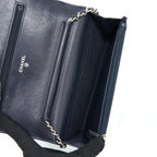 CHANEL WALLET ON CHAIN CHEVRON LAMBSKIN NAVY SHW