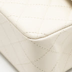 Chanel Small Classic Double Flap Bag Caviar Ivory LGHW (Microchip)
