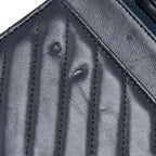 CHANEL WALLET ON CHAIN CHEVRON LAMBSKIN NAVY SHW