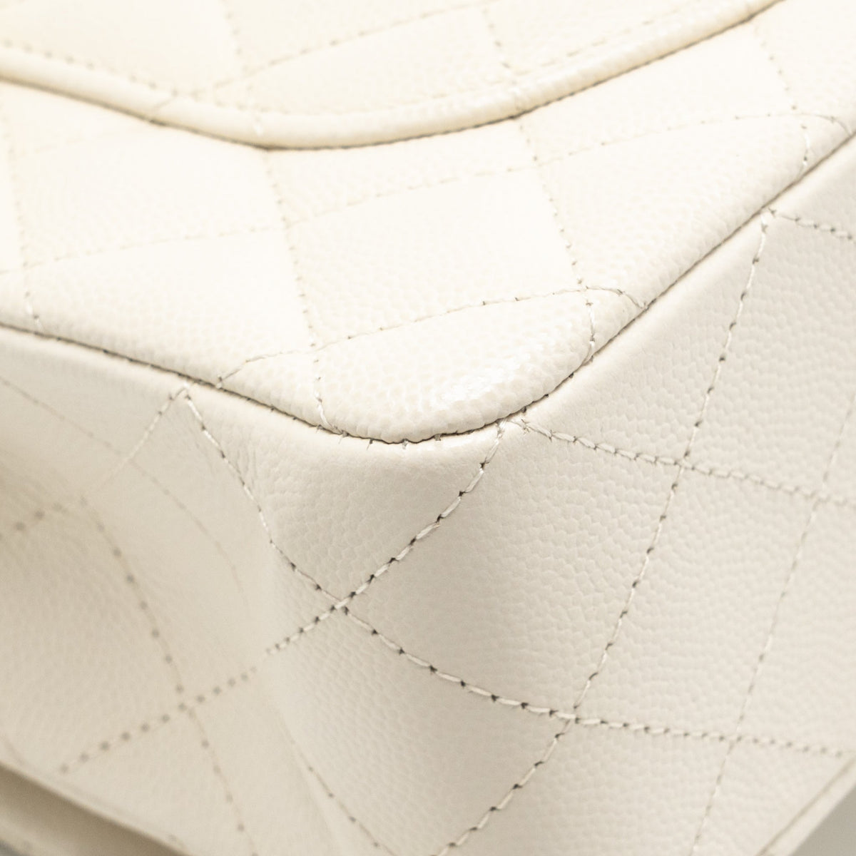 Chanel Small Classic Double Flap Bag Caviar Ivory LGHW (Microchip)