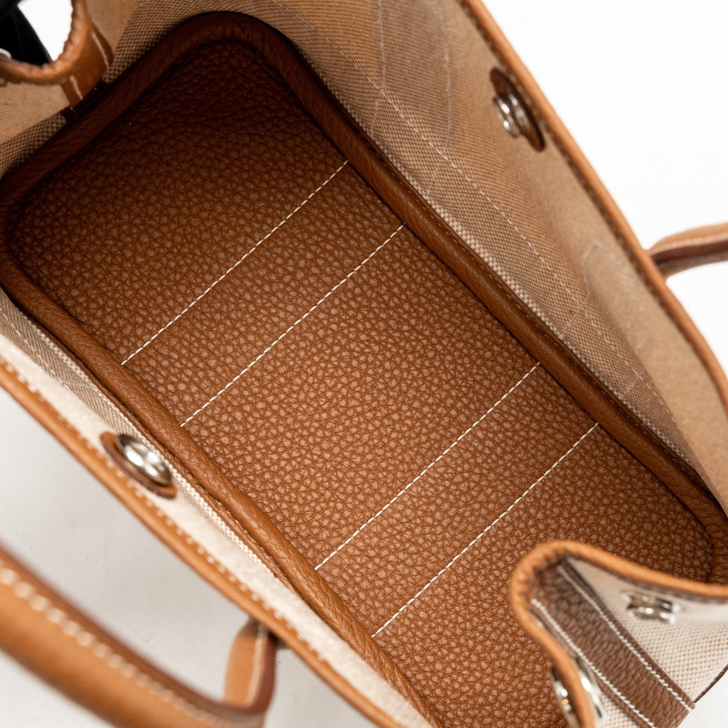 Hermes neo garden party 23 canvas/negonda ecru-beige/gold SHW