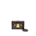 LOUIS VUITTON PETIT MALLE LEATHER/MONOGRAM CANVAS Black/Brown GHW