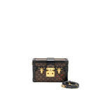 LOUIS VUITTON PETIT MALLE LEATHER/MONOGRAM CANVAS Black/Brown GHW