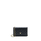 CHANEL CLASSIC WALLET ON CHAIN CAVIAR BLACK GHW (MICROCHIP)