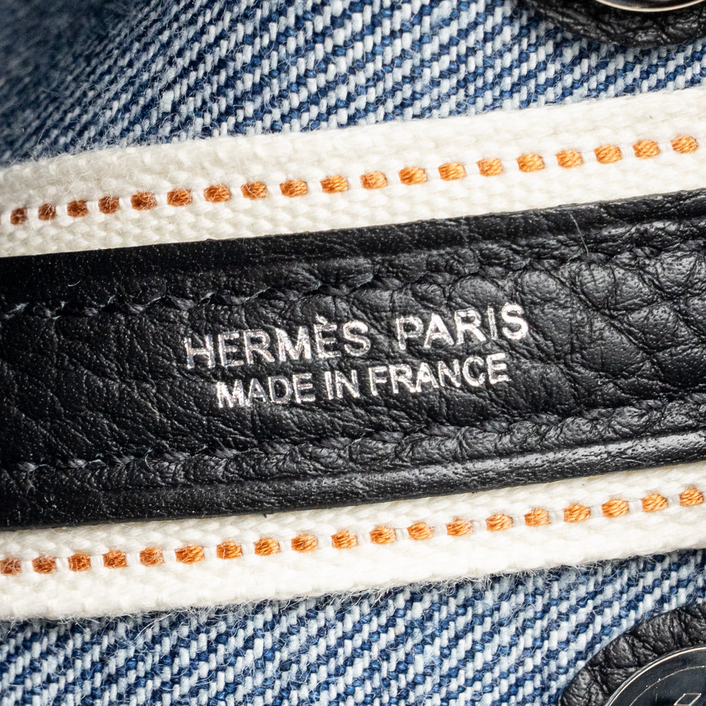 Hermes neo garden party 23 denim/negonda denim moyen/black shw