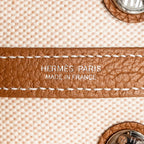 Hermes neo garden party 23 canvas/negonda ecru-beige/gold SHW