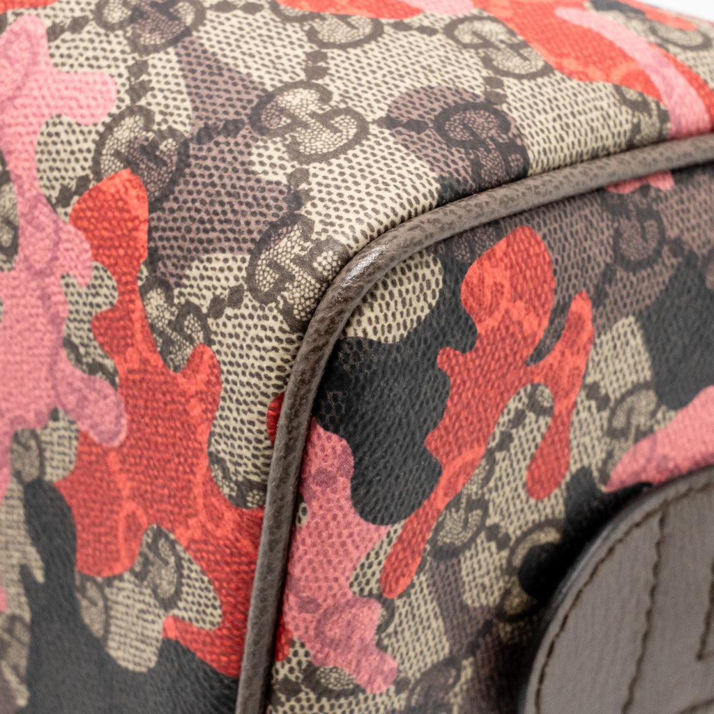 Gucci GG Camouflage Boston Bag GG Supreme Canvas/Leather Brown/Pink/Red SHW