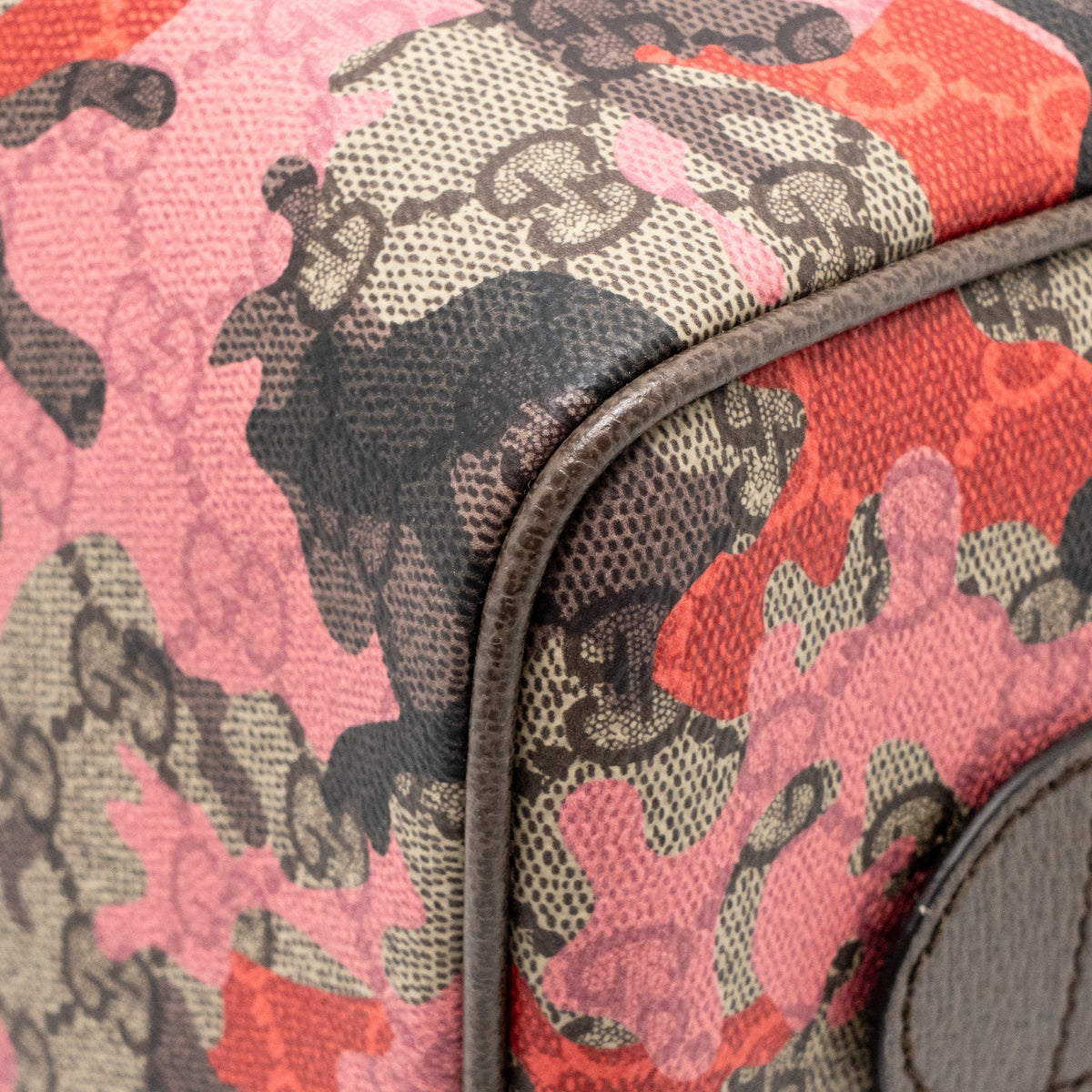 Gucci GG Camouflage Boston Bag GG Supreme Canvas/Leather Brown/Pink/Red SHW