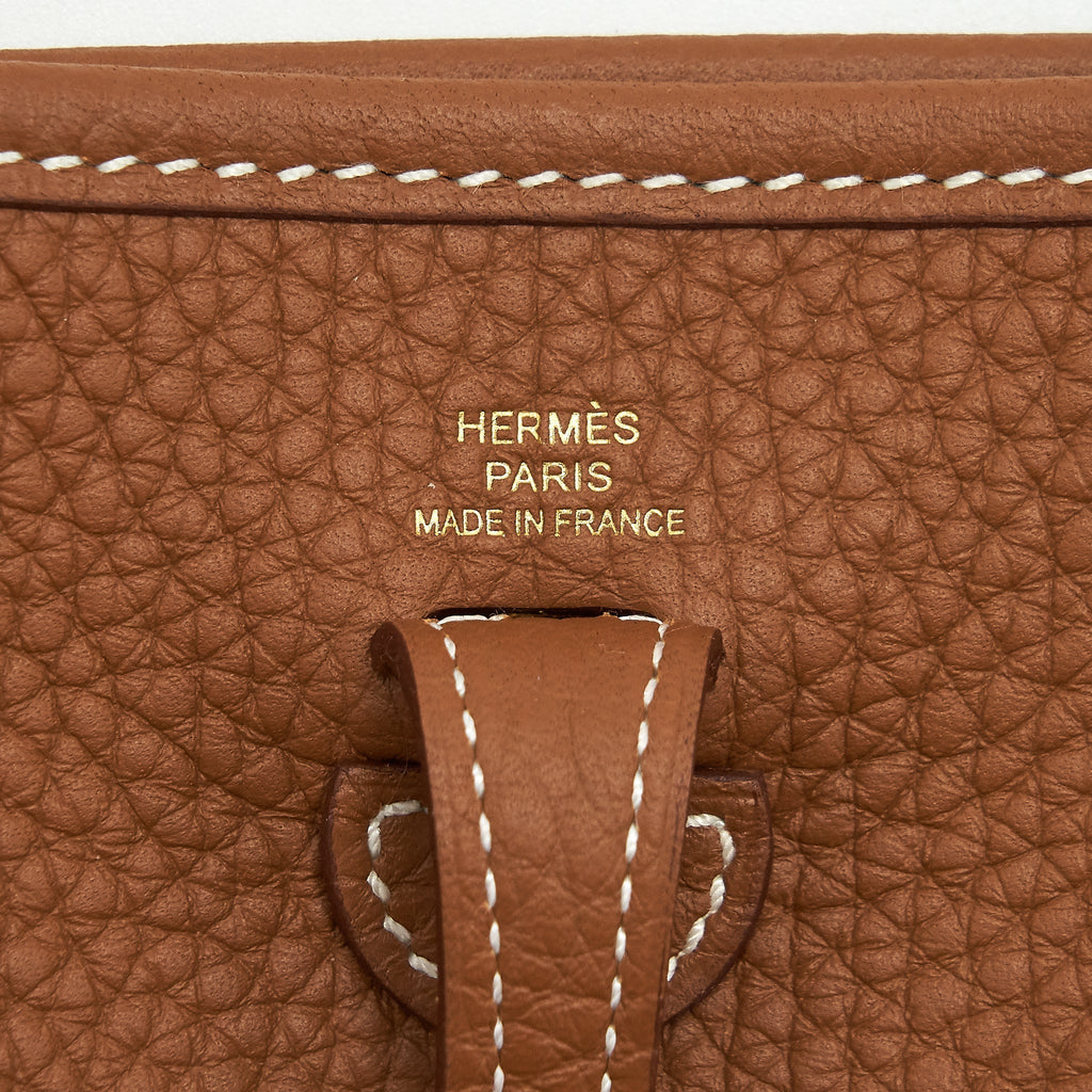 Hermes Mini Evelyne 16 Clemence Gold GHW