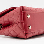 CHANEL SMALL COCO HANDLE CAVIAR RED LGHW (MICROCHIP)