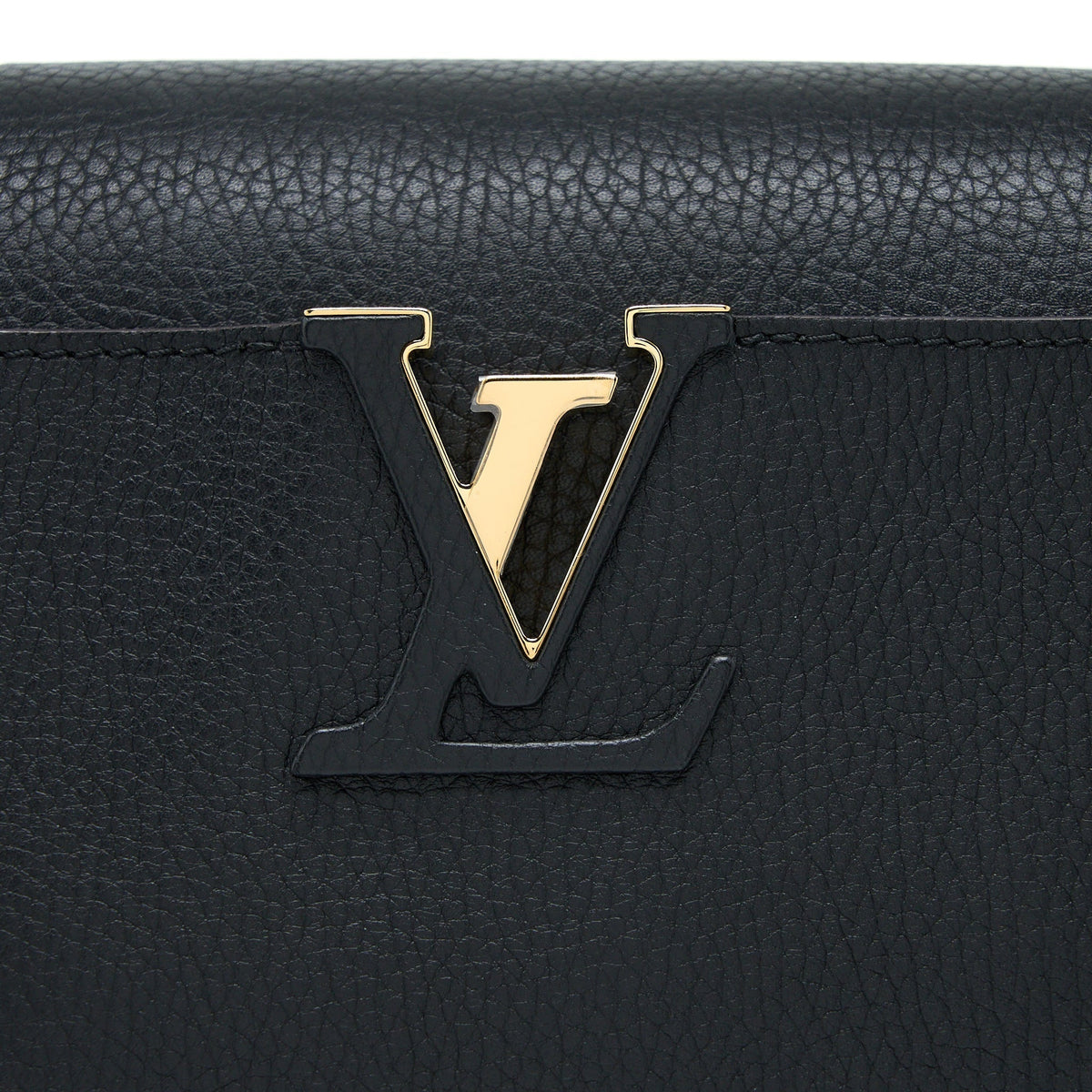 LOUIS VUITTON CAPUCINES MM TAURILLON BLACK GHW