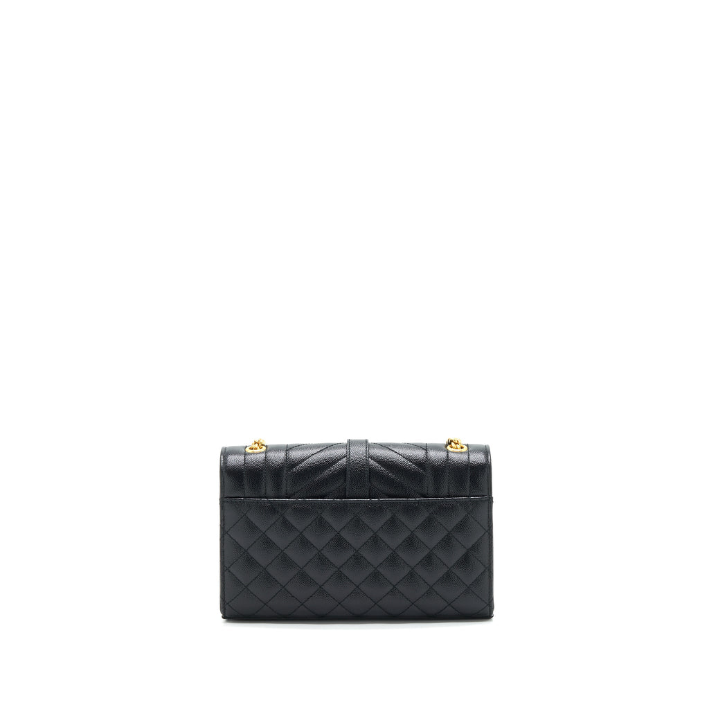 LAURENT SMALL ENVELOPE CROSSBODY BAG BLACK WITH GHW