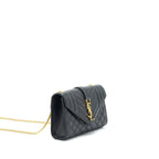LAURENT SMALL ENVELOPE CROSSBODY BAG BLACK WITH GHW