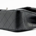 CHANEL MEDIUM CLASSIC DOUBLE FLAP BAG LAMBSKIN BLACK SHW (MICROCHIP)