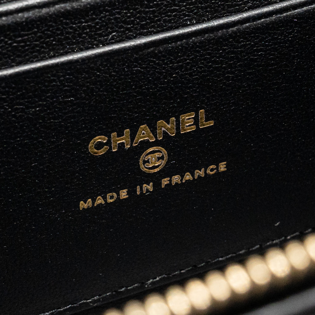 CHANEL TOP HANDLE LONG VANITY LAMBSKIN BLACK GHW(MICROCHIP)