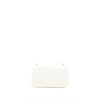 CHANEL PEARL CRUSH MINI RECTANGULAR LAMBSKIN WHITE GHW (MICROCHIP)