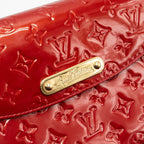 LOUIS VUITTON FLAP SHOULDER EVENING BAG PATENT LEATHER RED GHW