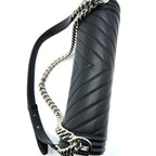 CHANEL NEW MEDIUM BOY BAG CHEVRON LAMBSKIN BLACK SHW