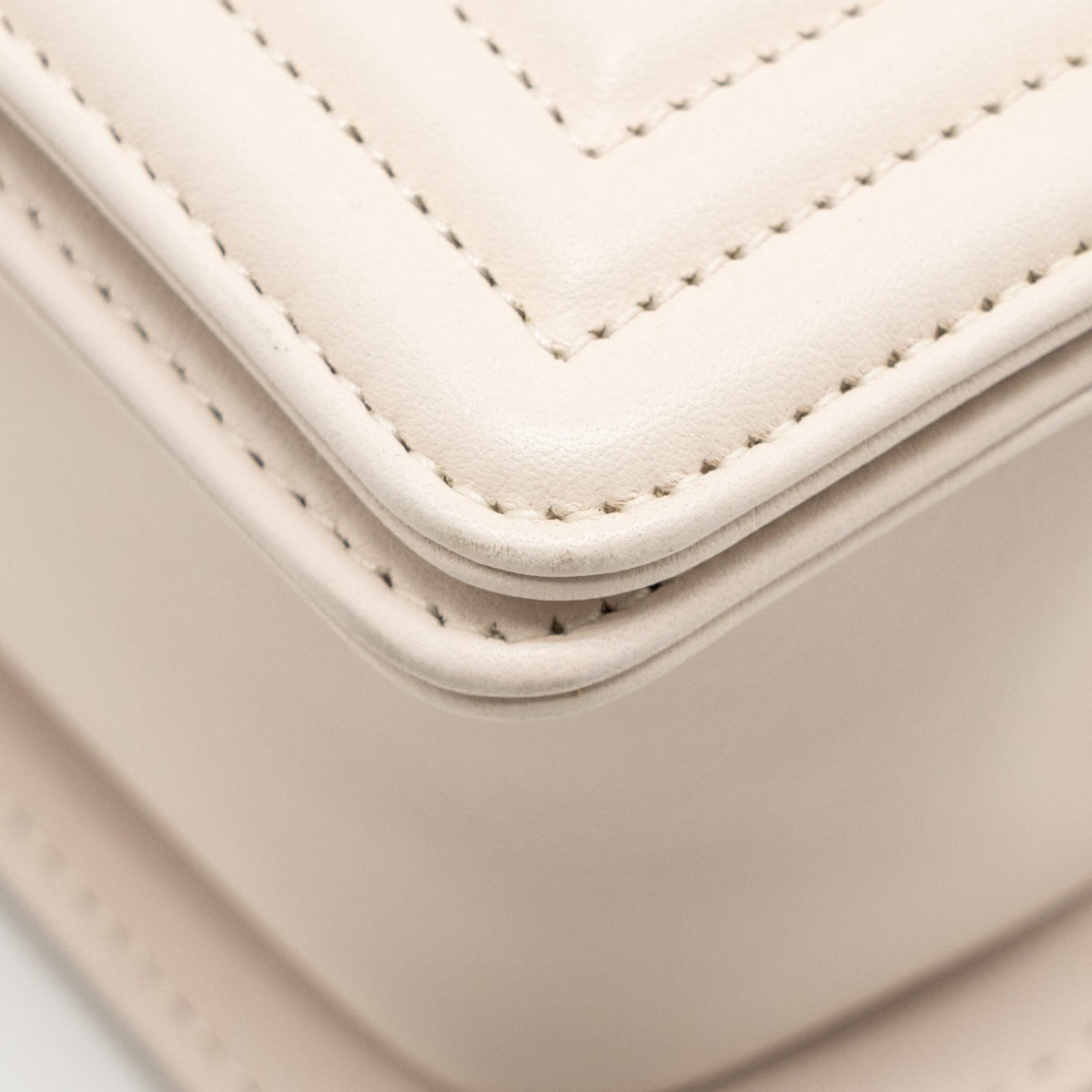CHANEL SMALL BOY BAG LAMBSKIN CREAM WHITE GHW