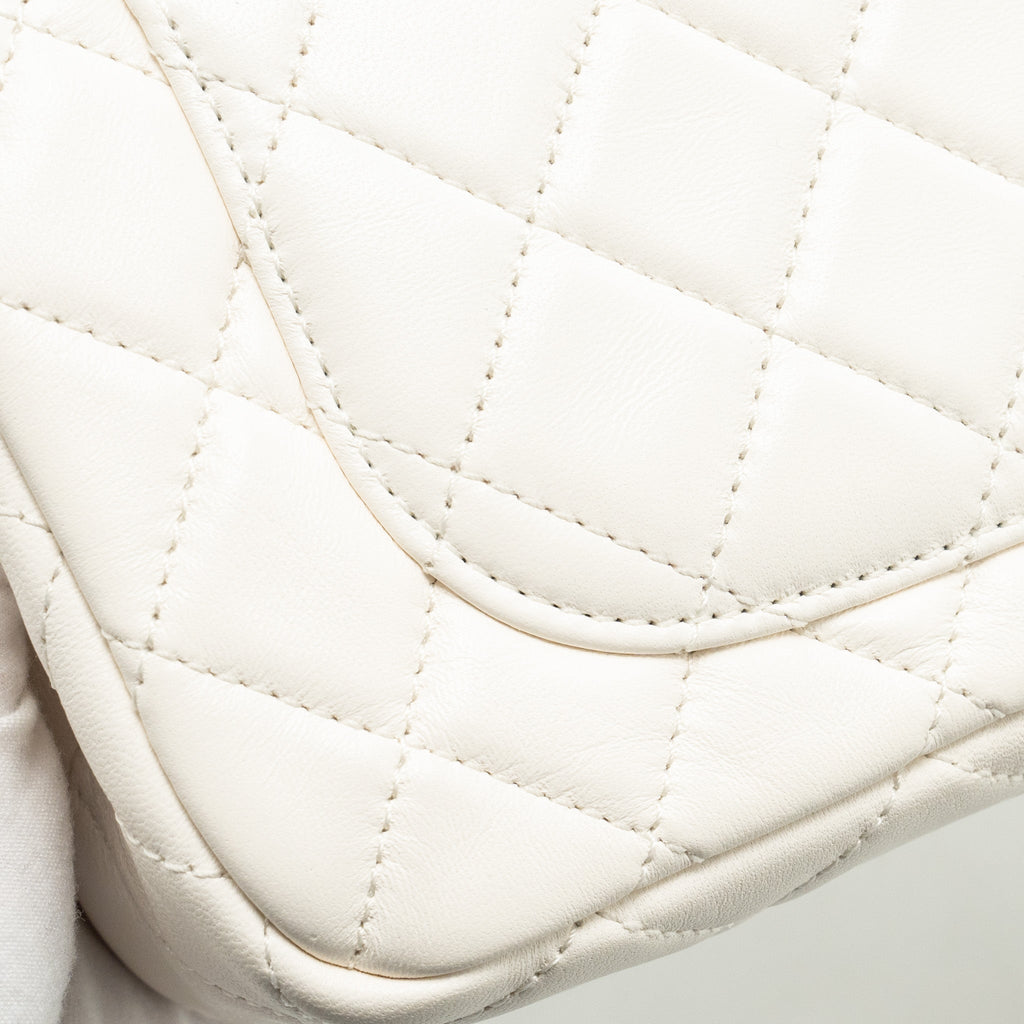 CHANEL PEARL CRUSH MINI RECTANGULAR FLAP BAG LAMBSKIN WHITE GHW(MICROCHIP)