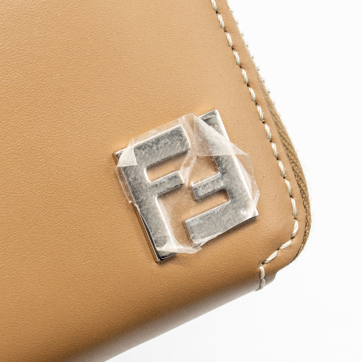 Fendi Squared FF Camera Case Organizer Bag Calfskin/FF Canvas Sand/Brown SHW