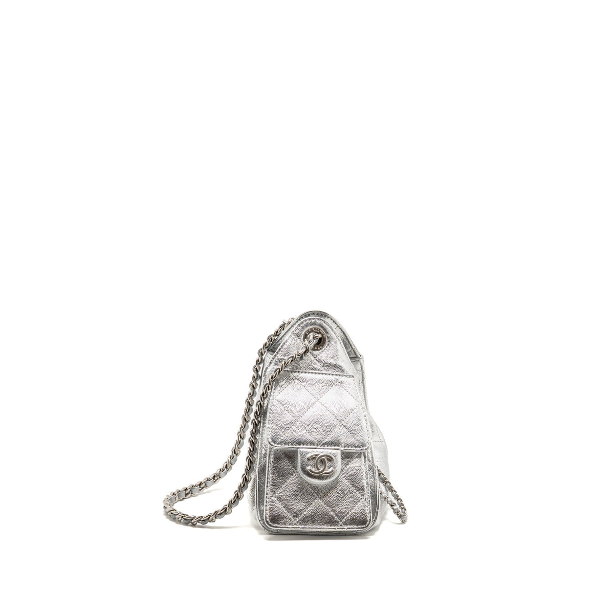 Chanel Mini 25 Bag Metallic Calfskin Silver SHW (Microchip)