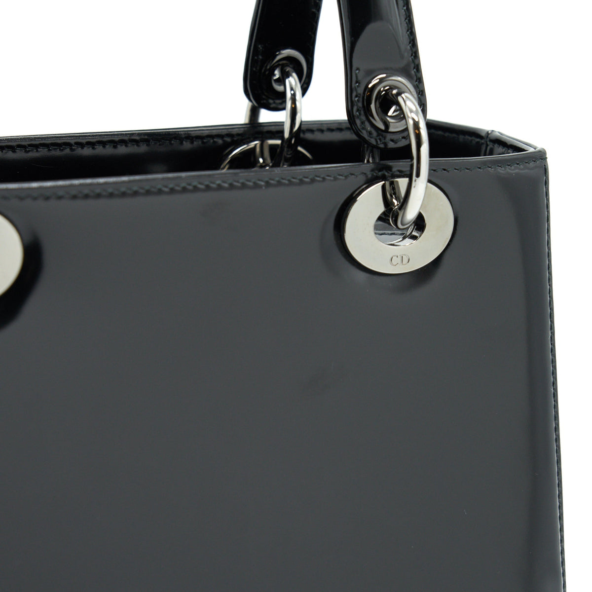 CHRISTIAN DIOR MEDIUM LADY DIOR CALFSKIN IN BLACK BHW