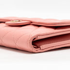 Chanel Classic Flap Wallet Caviar Pink LGHW（Microchip）