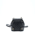 CHANEL 22C MINI DUMA BACKPACK AGED CALFSKIN BLACK LGHW (MICROCHIP)