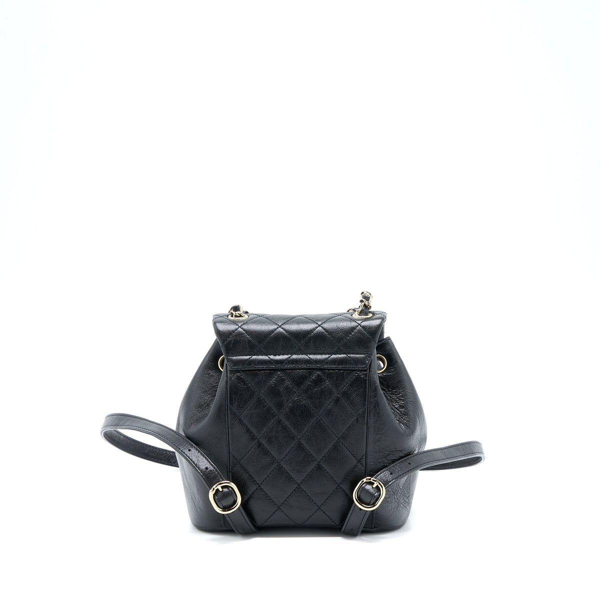 CHANEL 22C MINI DUMA BACKPACK AGED CALFSKIN BLACK LGHW (MICROCHIP)