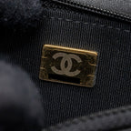 CHANEL BOY WALLET ON CHAIN CAVIAR BLACK LGHW (MICROCHIP)