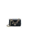CHANEL MINI RECTANGULAR WITH COCO BAG CHARM LIMITED EDITION LAMBSKIN BLACK LGHW