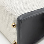 Hermes Kelly 25 TOILE H/SWIFT Ecru-Ardoise/Ardoise GHW