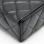 CHANEL 25B CC TOP HANDLE VANITY WITH CHAIN LAMBSKIN BLACK LGHW (MICROCHIP)