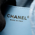 CHANEL 25 MEDIUM HANDBAG WASHED DENIM BLUE GHW (MICROCHIP)