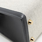 Hermes Kelly 25 TOILE H/SWIFT Ecru-Ardoise/Ardoise GHW