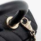 CHANEL SMALL COCO HANDLE CHEVRON CAVIAR BLACK LGHW