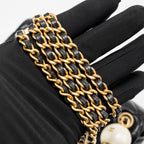 Chanel CC Mini Flap Bag with Adjustable Pearls Chain Lambskin Black GHW (Microchip)