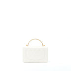 CHANEL 23P TOP HANDLE WALLET ON CHAIN CALFSKIN WHITE/MULTICOLOUR BRUSHED GHW (MICROCHIP)