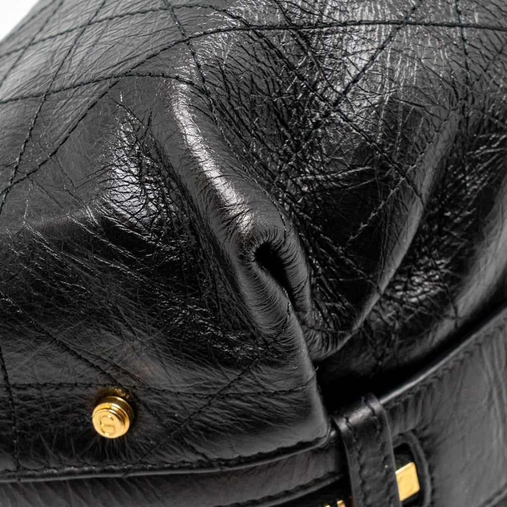 Dior Medium D-Journey Bag Crinkled calfskin Black GHW