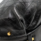 Dior Medium D-Journey Bag Crinkled calfskin Black GHW