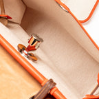 HERMES HERBAG31 ZIP BAG TOILE H BERLINE CANVAS / HUNTER CAPUCINE-ECRU-BEIGE / FAUVE SHW