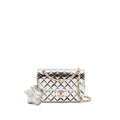 Chanel 24C Small Hollywood Boulevard Flap Bag with Star Coin Purse Patent/Calfskin Metallic Silver LGHW (Microchip)