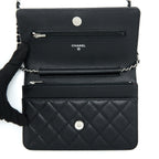 CHANEL CLASSIC WALLET ON CHAIN BLACK CAVIAR SHW