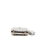 Chanel 24C Small Hollywood Boulevard Flap Bag with Star Coin Purse Patent/Calfskin Metallic Silver LGHW (Microchip)