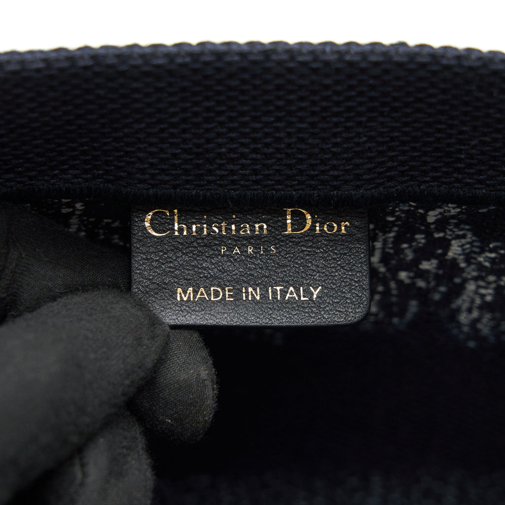 DIOR LIMITED EDITION BOOK TOTE DARK BLUE DENIM PATTERN