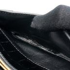 BALENCIAGA HOURGLASS WALLET ON CHAIN CROC EMBOSSED CALFSKIN BLACK GHW