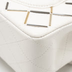 CHANEL BICOLOR METAL SMALL CLASSIC DOUBLE FLAP BAG LAMBSKIN WHITE MULITCOLOUR HARDWARE